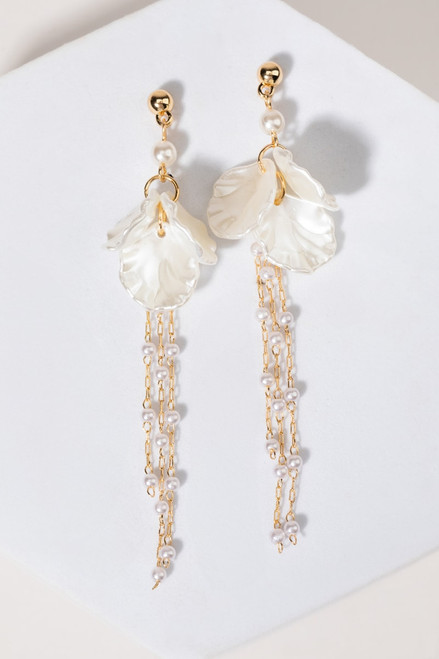 Pauletta Shell Petals Linear Earrings