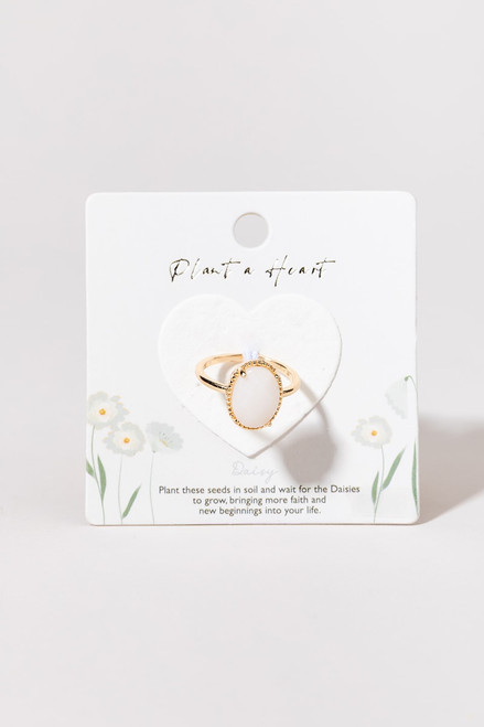 Plant A Heart Daisy Opal Carded Ring