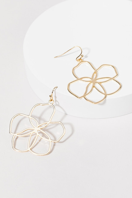 Alissa Large Flat Metal Flower Earrings