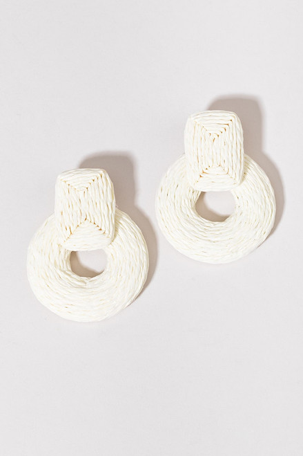 Emalee Rattan Doorknocker Earrings