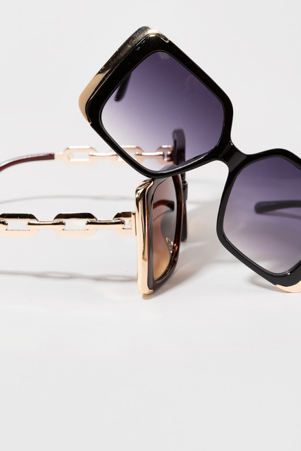 Sheila Oversized Chain Handle Sunglasses
