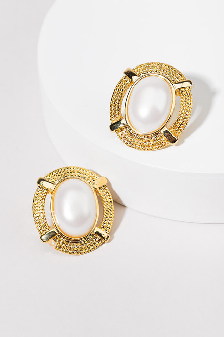 Johanna Gold And Pearl Statement Stud Earrings