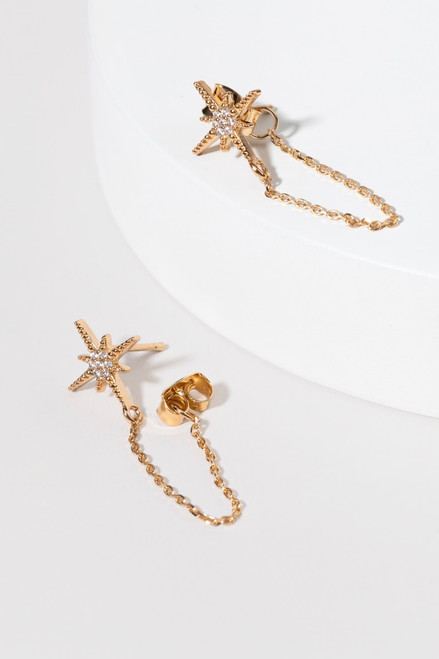 Kelley Crystal Star Drop Earrings