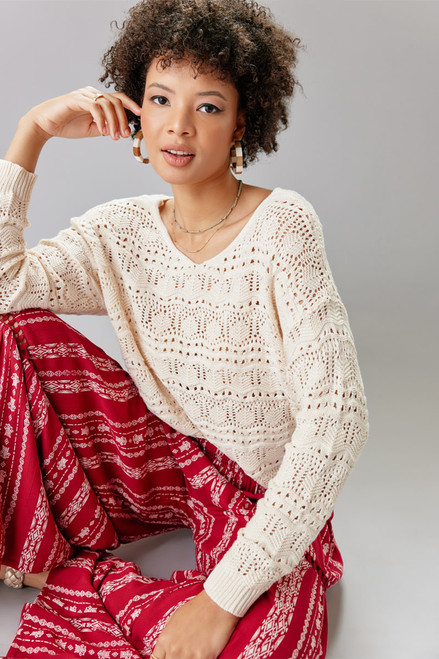 Caralina Pointelle Knot Sweater