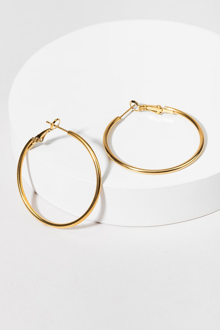 Linnaea Large Gold Hoop Earrings