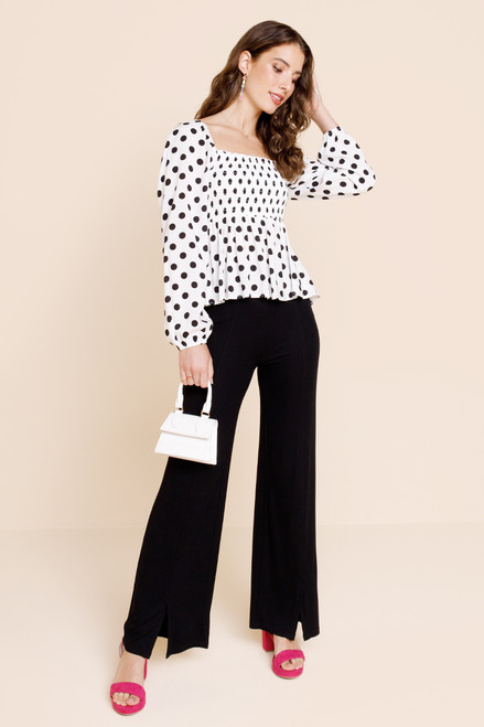 Samantha Polka Dot Smocked Blouse