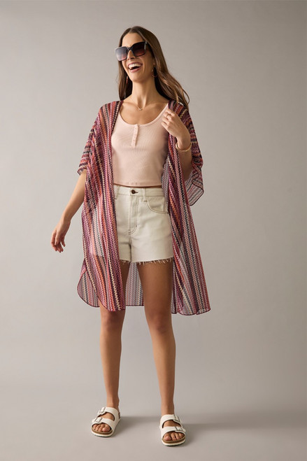 Annora Chevron Print Kimono