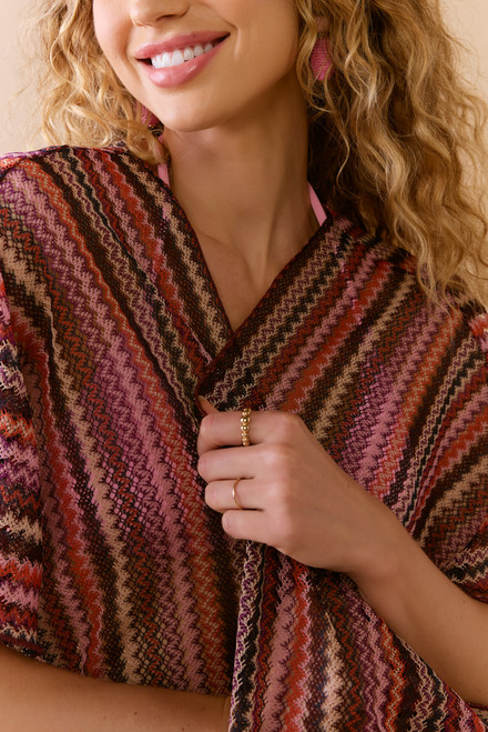 Annora Chevron Print Kimono