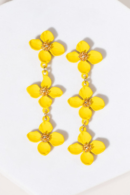 Elenora Epoxy Flowers Drop Earrings