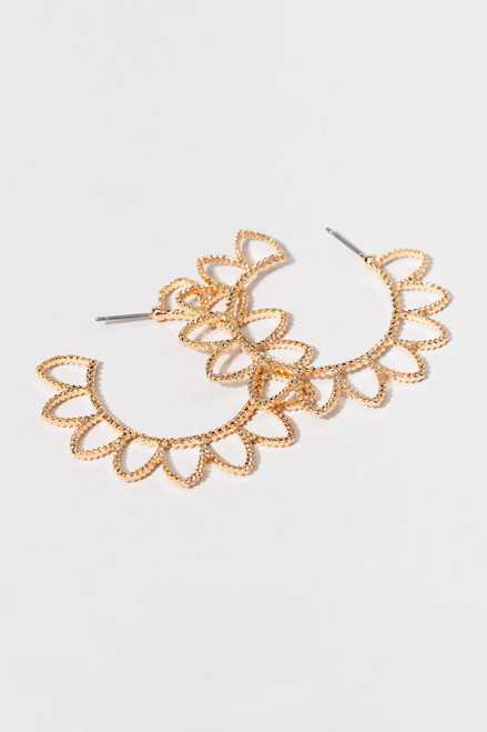 Emma Gold Sunflower Outline Drop Earrings