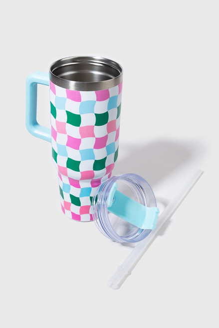 Chelsea Blue Wavy Checkered 40oz Tumbler