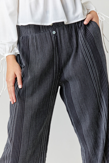 Freda Button front Striped Culotte