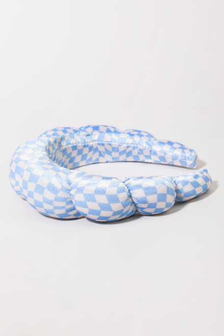 Louise Wavy Checkered Puffy Spa Headband