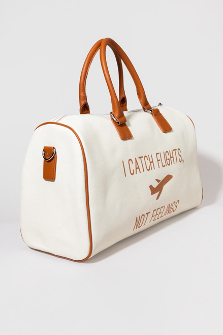 I Catch Flights Not Feelings Canvas Handbag