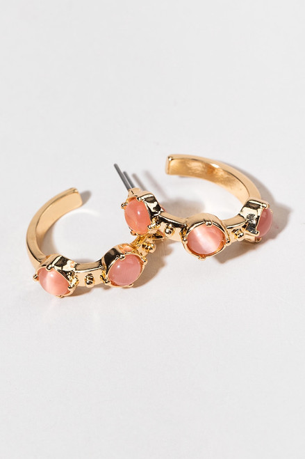 Sandy Cat Eye Hoop Earrings