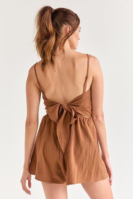 Esther Square Neck Bow Back Romper