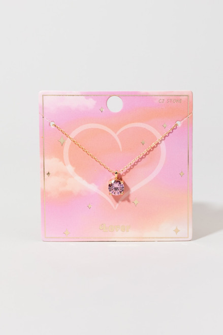 Lovers Era Crystal Pendant Carded Necklace