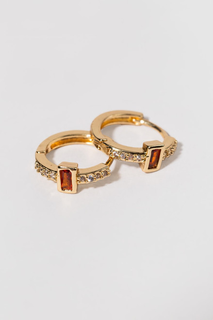 Mattie Baguette Hoop Earrings