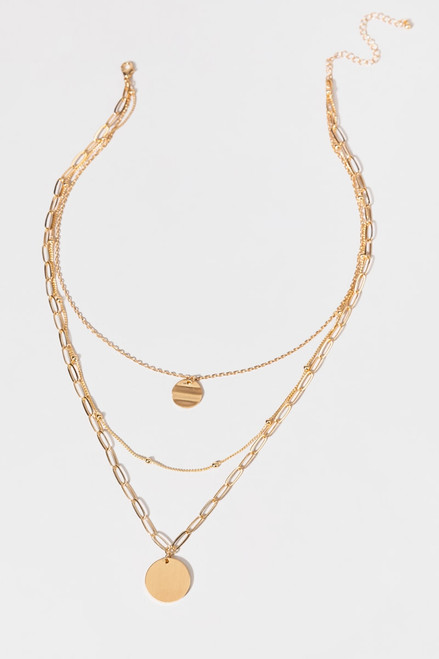 Lori Three Row Coin Necklace