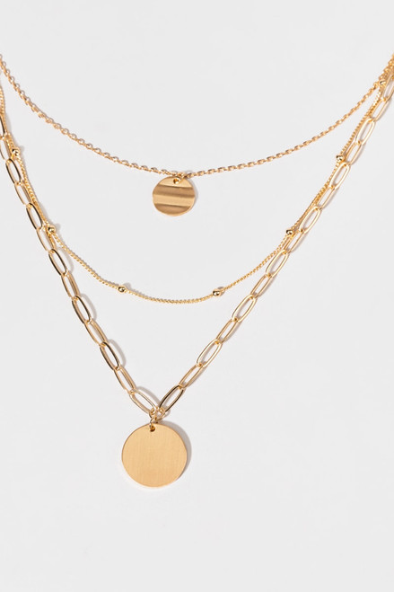 Lori Three Row Coin Necklace
