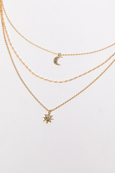 Layla Celestial Sun Moon Necklace