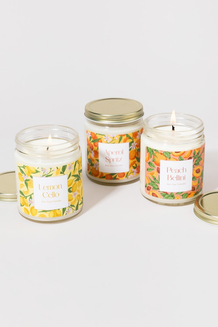 Peach Bellini Soy Wax Candle Jar