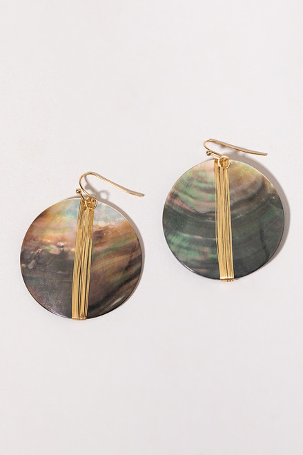 Silvia Abalone Circle Earrings