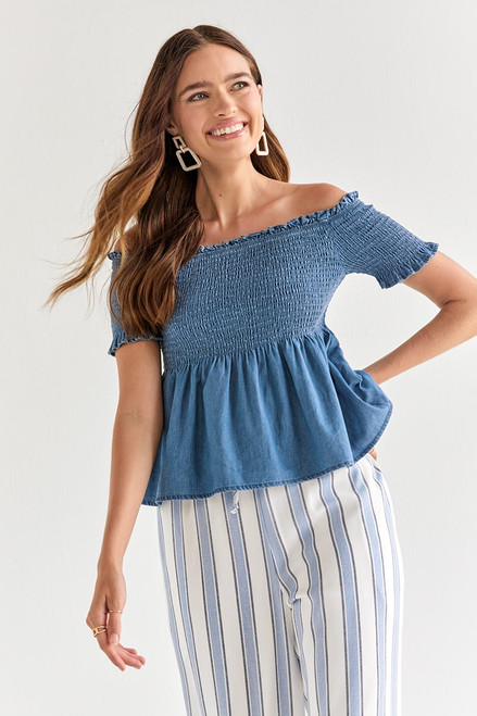 Perdita Smock Top Strapless Blouse