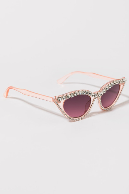 Maria Rhinestone Frame Cat Eye Sunglasses