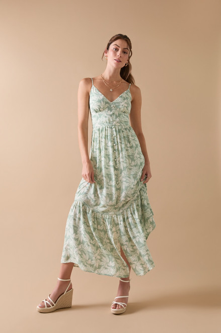 Wren Palm Print Maxi Dress