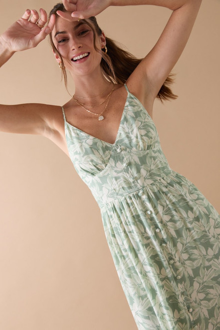 Wren Palm Print Maxi Dress