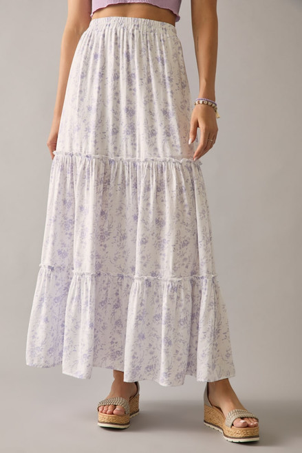 Vanessa Tiered Floral Pleated Maxi Skirt