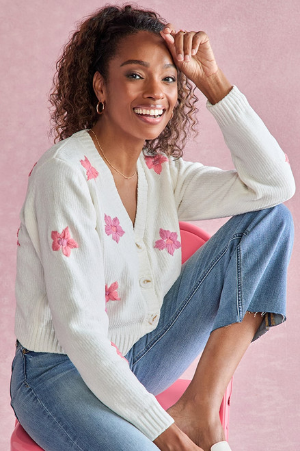 Margie Floral Embroidered Cardigan