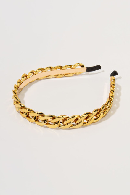 Ashley Cuban Chain Gold Metal Embellished Hairband