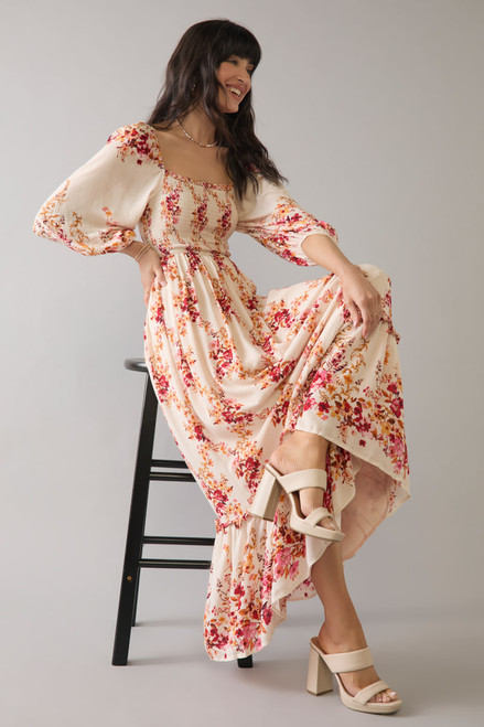 Rhiannon Diamond Print Maxi Dress