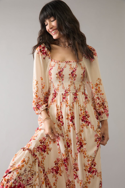 Rhiannon Diamond Print Maxi Dress