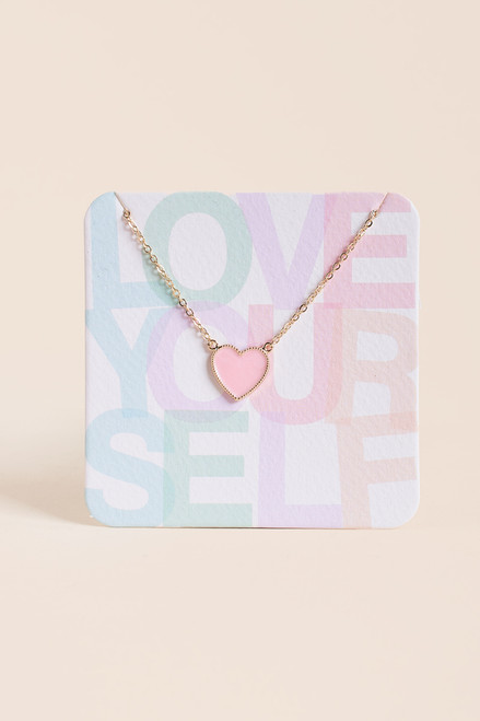 Love Yourself Heart Pendant Necklace