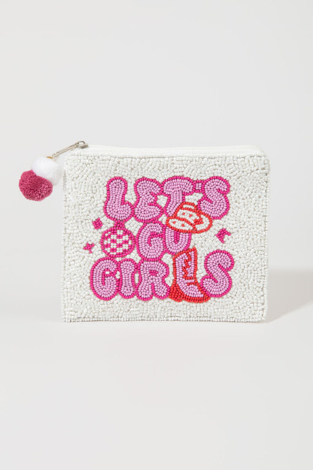 Lets Go Girls Disco Ball Beaded Pouch