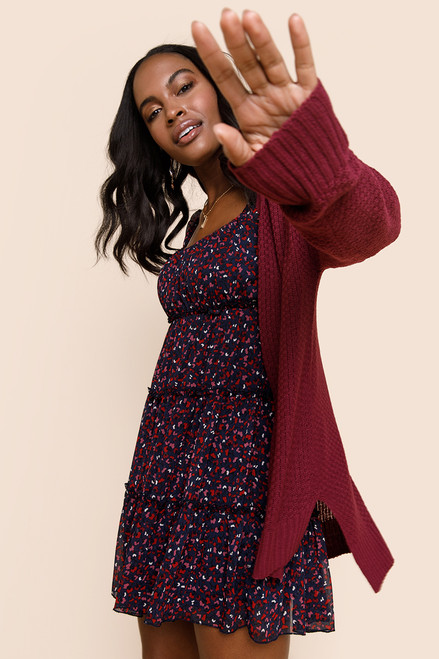 Skylar Cable Lace Up Cardigan