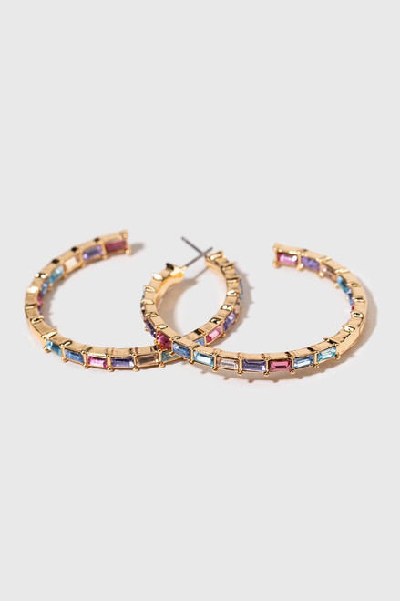 Amber Baguette Hoop Earrings