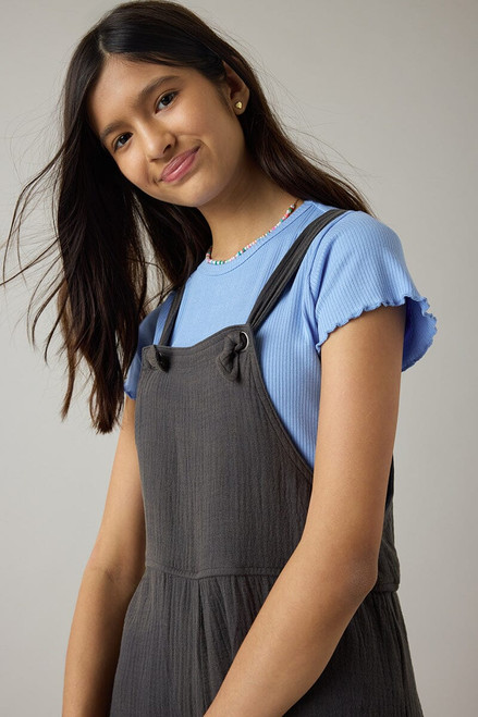 Hello Franki Mineral Washed Gauze Overall for girls