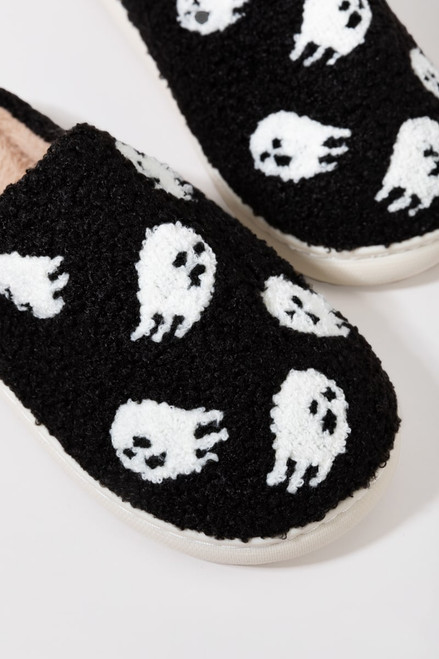 Robyn Ghost Pattern Fuzzy Slippers