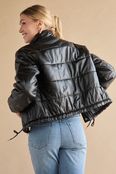 Jenna Faux Leather Puffer Jacket