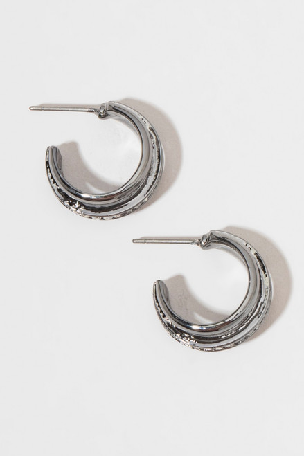 Claudia Hematite Hoop Earrings
