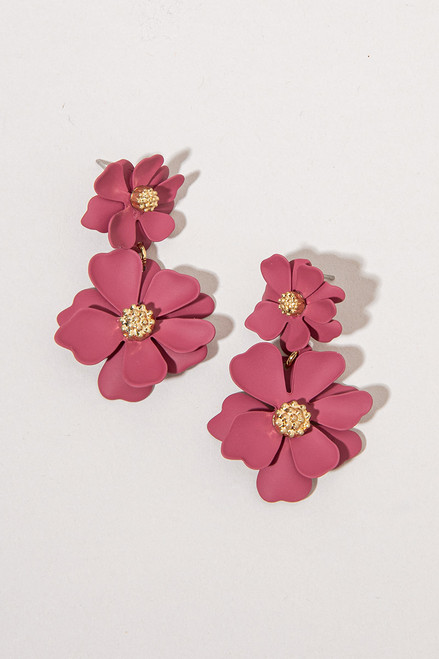 Kim Epoxy Flowers Drop Earrings