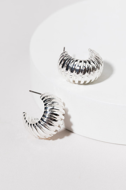 Megan Accordion Small Hoop Earrings