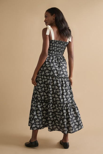 Thalia Smocked Tiered Midi Dress