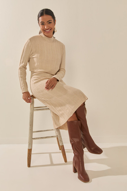 Candice Double Layer Midi Sweater Dress