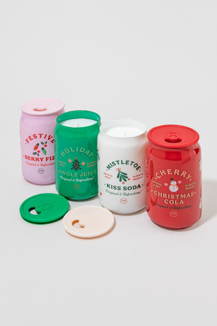 Soda Cherry Christmas Candle Jar