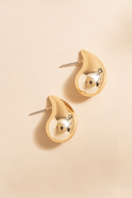 Nichole Metal Drip Silver Stud Earrings